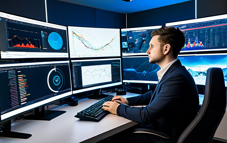 A professional esports strategist, fully clothed in a modest professional business casual outfit, sits at a sleek, modern desk surrounded by multiple large monitor displays showing complex data visualizations. Their expression is one of deep concentration and thoughtful analysis, conveying profound insight and strategic foresight. The room is a high-tech esports analysis room with subtle, diffused lighting and clean, futuristic lines. The image is a professional photograph, safe for work, appropriate content, perfect anatomy, correct proportions, natural pose, well-formed hands, proper finger count, natural body proportions, family-friendly, high quality.
