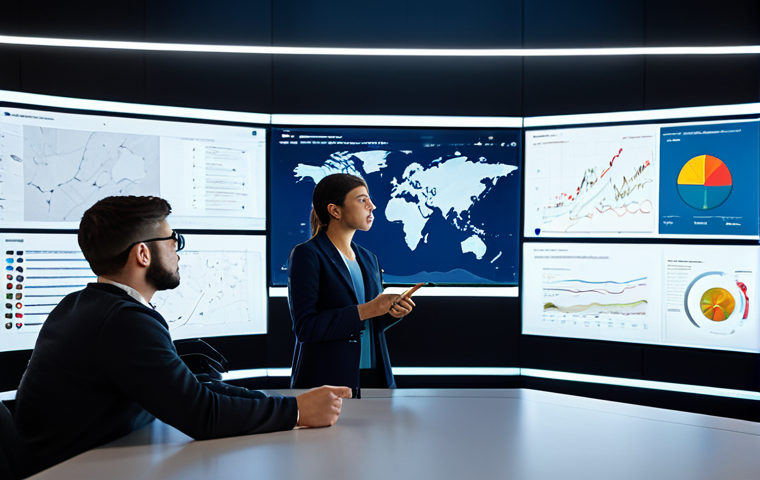 A diverse team of young adult professionals, fully clothed in modest, appropriate attire and modern professional dress, are gathered around large transparent data screens in a sleek, futuristic esports analysis center. They are engaged in collaborative discussion, pointing at complex abstract data visualizations and strategic maps displayed on the screens. The atmosphere is highly focused and intelligent. Perfect anatomy, correct proportions, natural poses, well-formed hands, proper finger count, natural body proportions. Professional photography, high-resolution, sharp focus, clean lighting, safe for work, appropriate content, family-friendly.