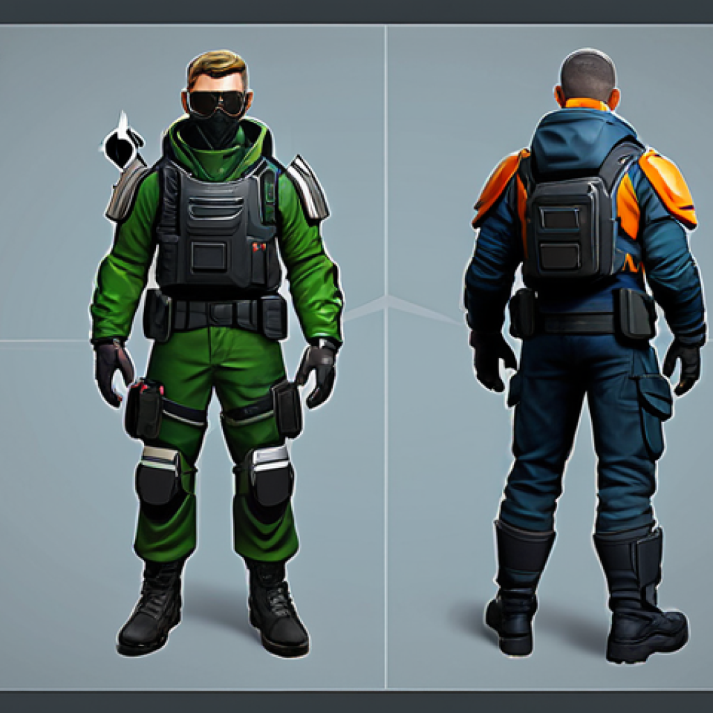 Strategic Duo Valorant Agents** Two Valorant agents, a fully clothed Sage and Raze, standing back-to-back in a stylized, safe for work, Valorant map environment. Sage is in modest protective gear, Raze in appropriate tactical attire. Perfect anatomy, correct proportions, professional, family-friendly, well-formed hands, proper finger count, natural body proportions, high quality. **
