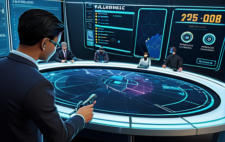 ** A detailed, stylized illustration of Valorant agents strategizing around a holographic table displaying in-game economy stats (credits, weapon prices). Focus on determined expressions. Include kanji text overlays showing key economic terms (エコラウンド, フルバイ, etc.). The setting is a modern, high-tech gaming room. *safe for work* *appropriate content* *fully clothed* *professional*, *modest*, *family-friendly* *perfect anatomy*, *correct proportions*, *natural pose* *well-formed hands*, *proper finger count*, *natural body proportions* **