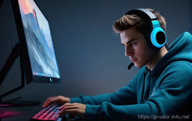 발로란트 버그 및 해결 방법 - **"A competitive Valorant player, a young adult (wearing a stylish hoodie and gaming headset), sits ...