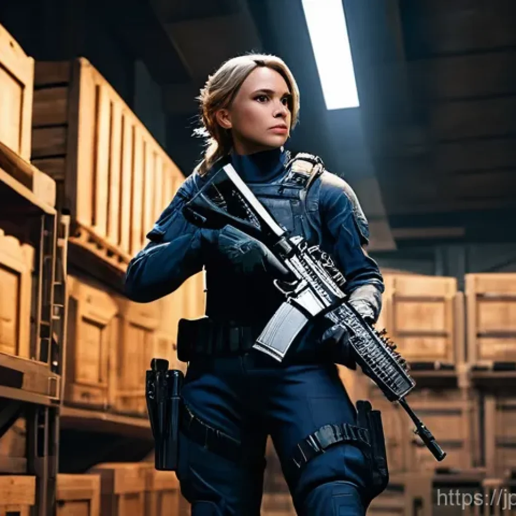 발로란트 명당 위치 설명 - A female Valorant agent, specifically Jett, in her signature tactical uniform, executing a swift and...
