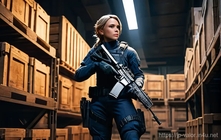 발로란트 명당 위치 설명 - A female Valorant agent, specifically Jett, in her signature tactical uniform, executing a swift and...
