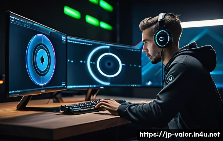 발로란트 단기 실력 향상 훈련법 - **Valorant Player Mastering Flick Aim:** A determined young adult, wearing a comfortable gaming ...