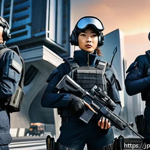 발로란트 랭크별 경기 난이도 - A dynamic scene of a team of five diverse VALORANT agents in tactical gear, coordinating their movem...