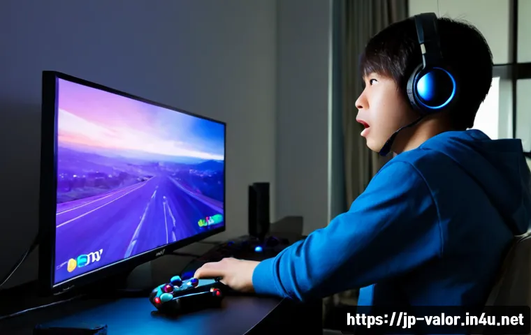 발로란트 업데이트 이후 유저 반응 - Photorealistic Japanese young adult gamer at a clean modern desk, reacting with surprised curiosity ...