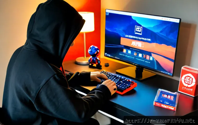 발로란트 공식 굿즈 할인 정보 - Photorealistic Japanese gaming enthusiast comparing discounted official-style esports merchandise at...